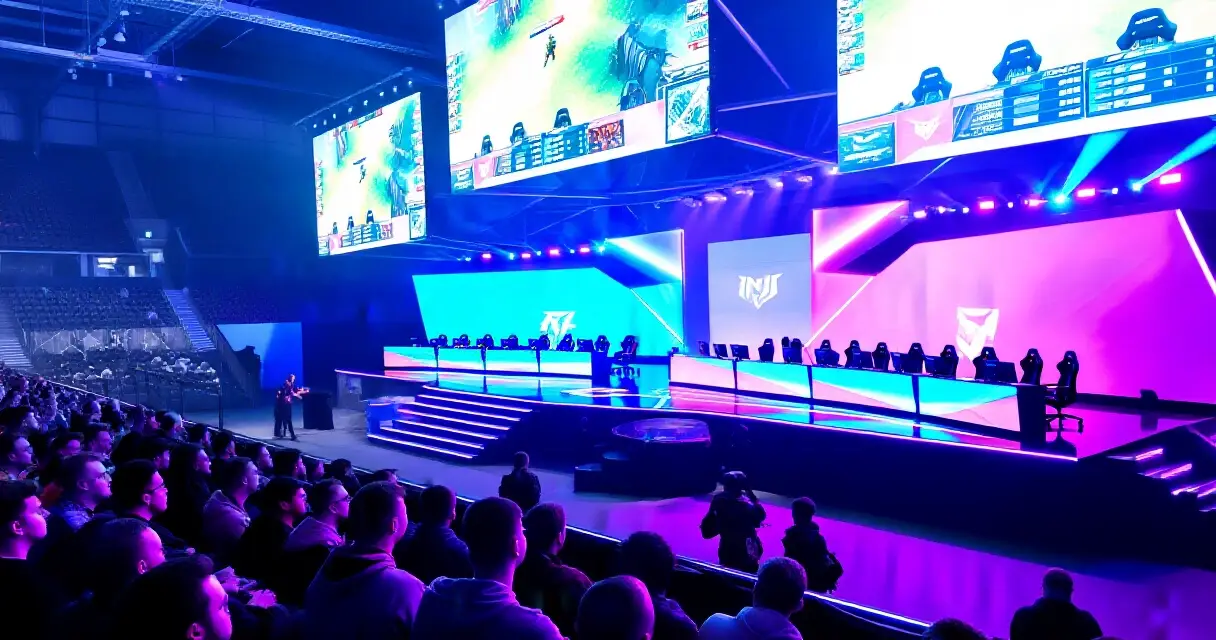 Suomalaiset esports-turnauksen yleis&ouml; areenalla kilpapelaamisen aikana
